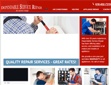 Tablet Screenshot of dependableservicerepair.com